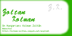 zoltan kolman business card